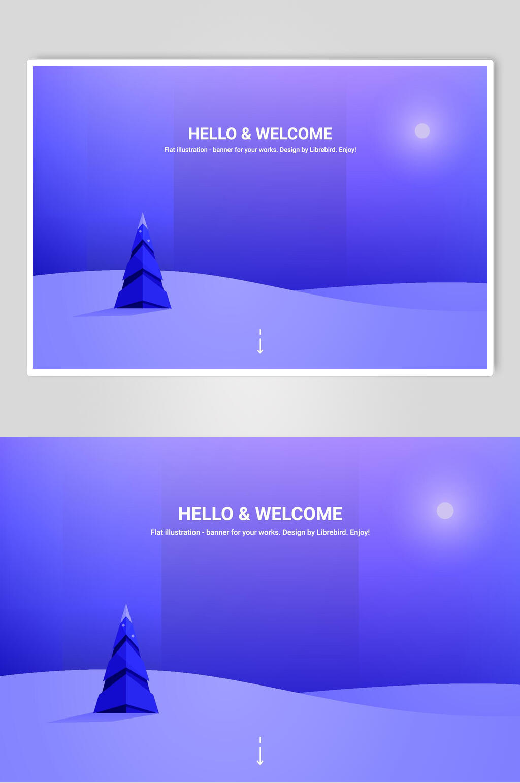 唯美风景插画雪地灯塔宁静的夜晚素材