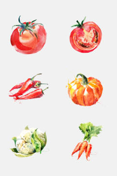 胡萝卜西红柿南瓜辣椒蔬菜设计元素