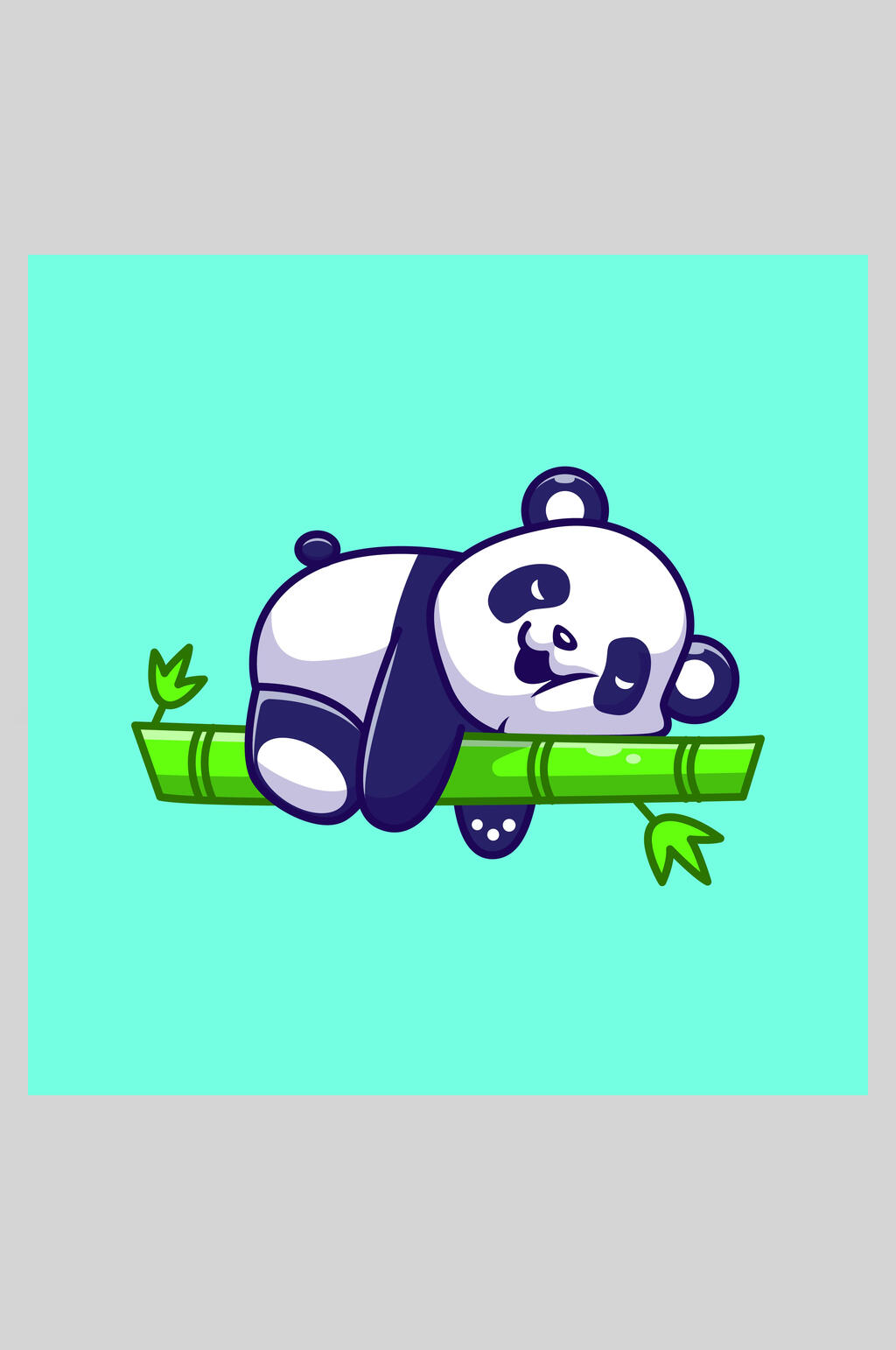 卡通熊猫插画简洁风睡觉的熊猫