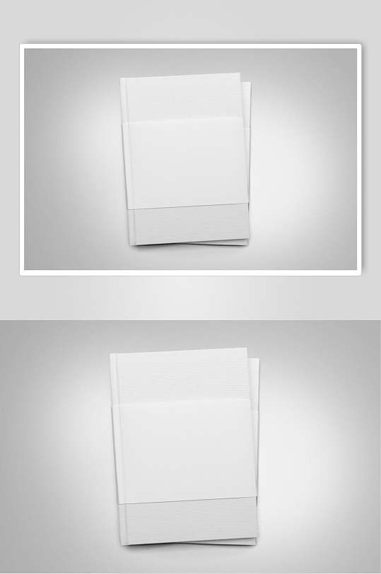 白色书籍画册标签样机贴图效果图