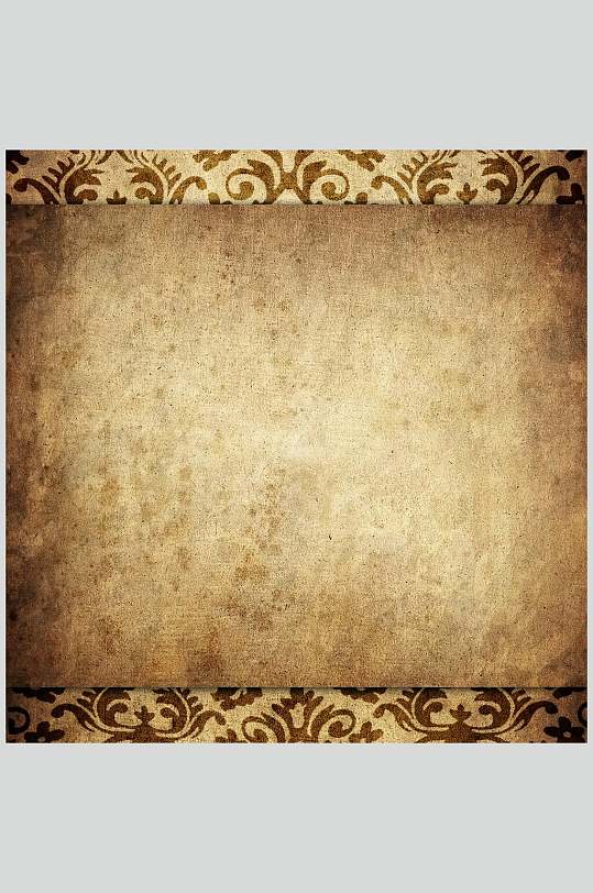 黄色花纹边框牛皮纸摄影图片