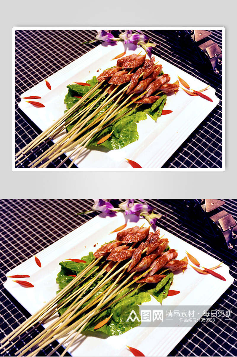 腊肠烧烤美食串串香食品图片素材