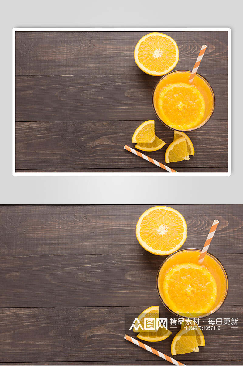 鲜榨香浓橙汁果汁饮品高清图片素材