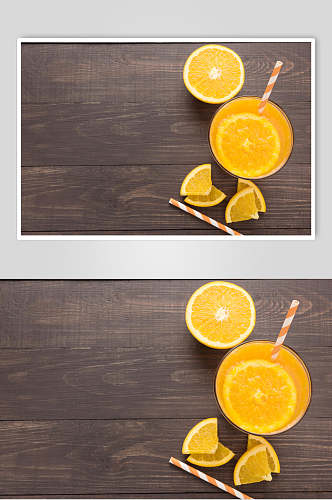 鲜榨香浓橙汁果汁饮品高清图片