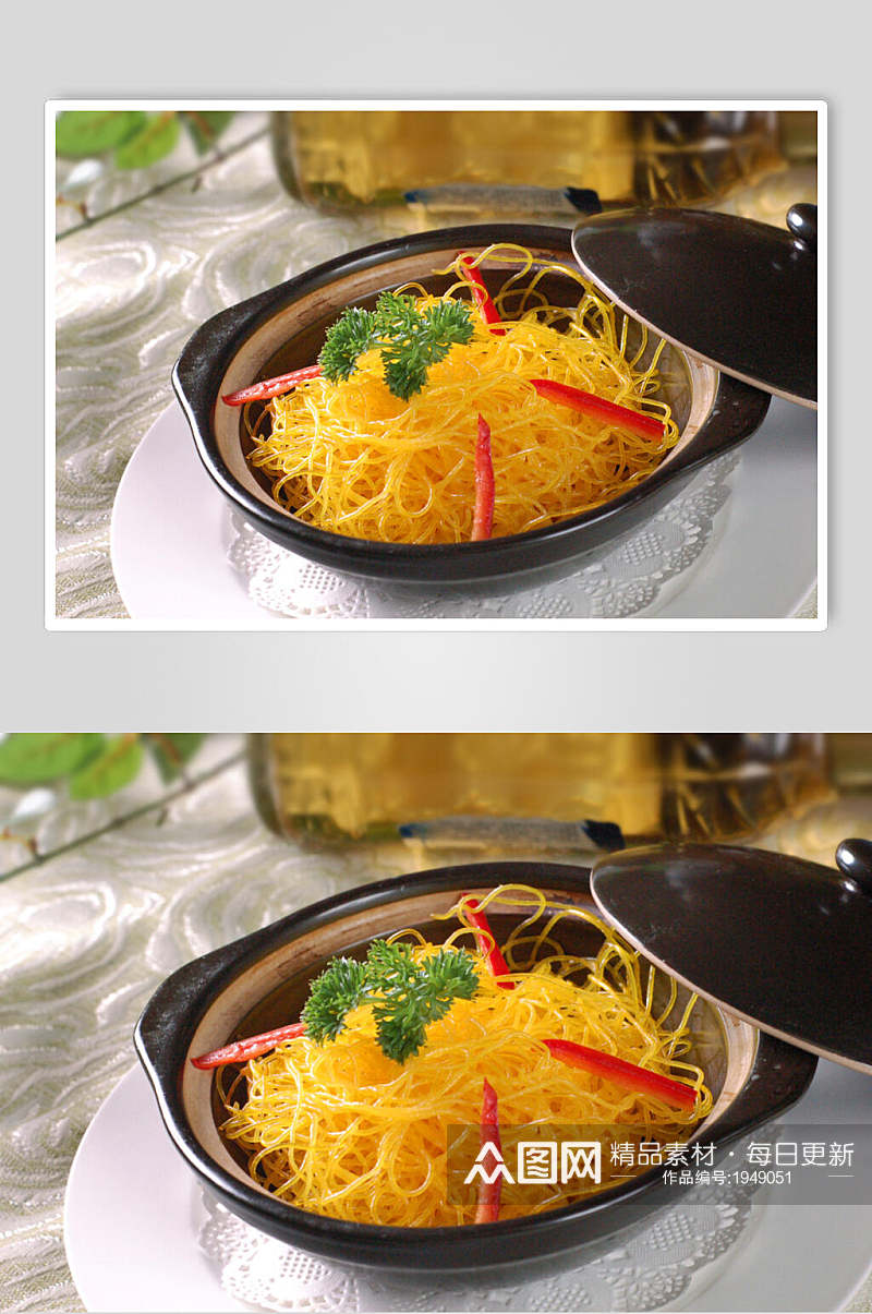 中式菜品粉丝煲摄影图片素材