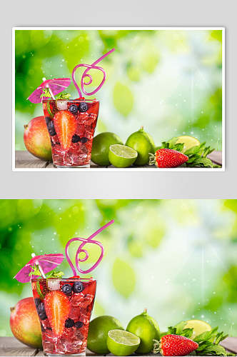 清新鲜果果汁饮品高清图片