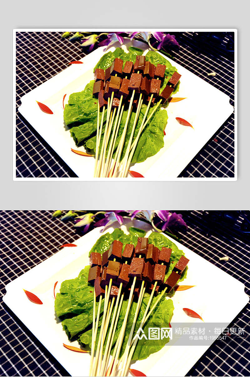 鸭血烧烤美食串串香高清图片素材