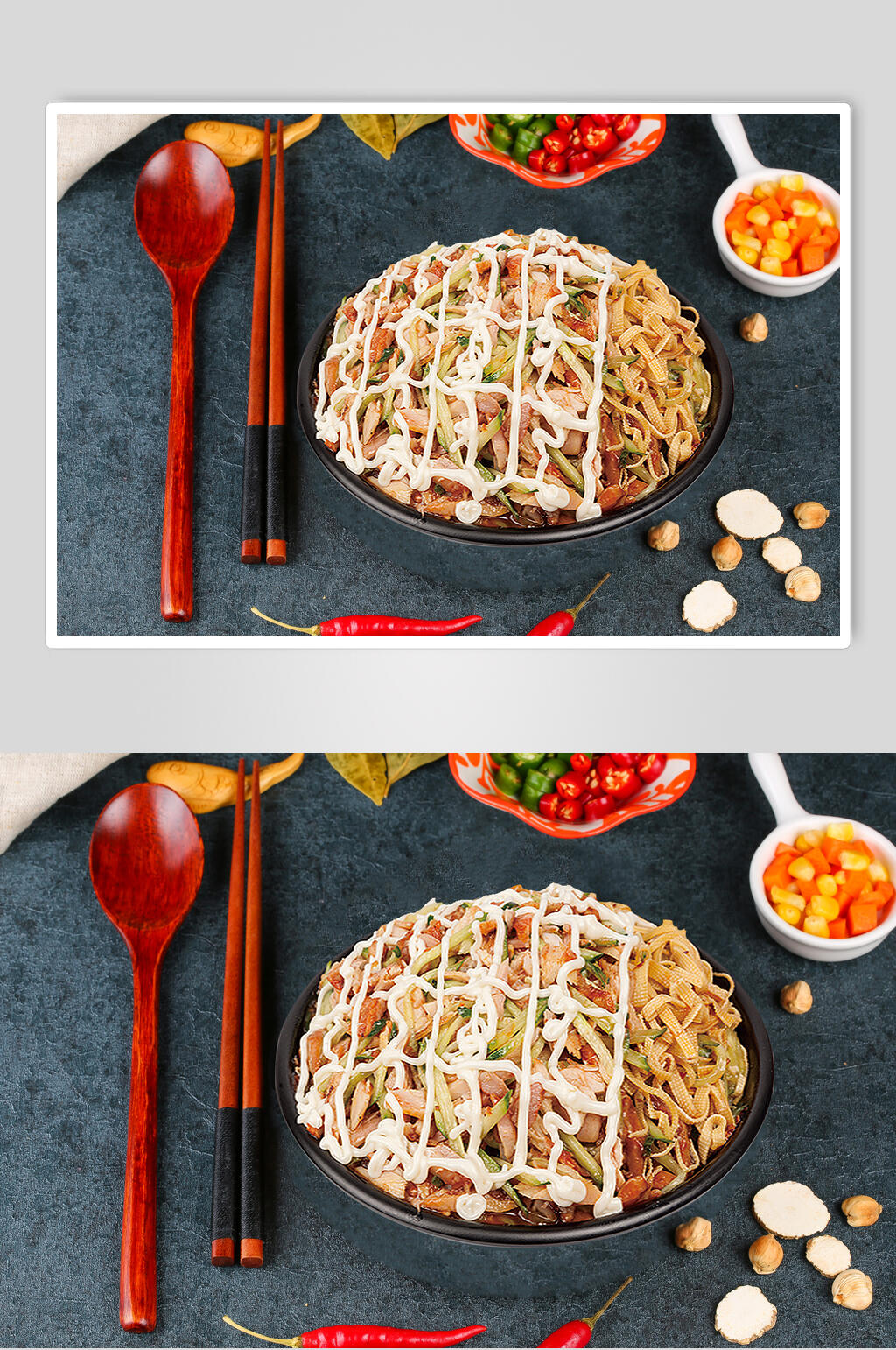 沙拉烤肉拌饭食品图片素材