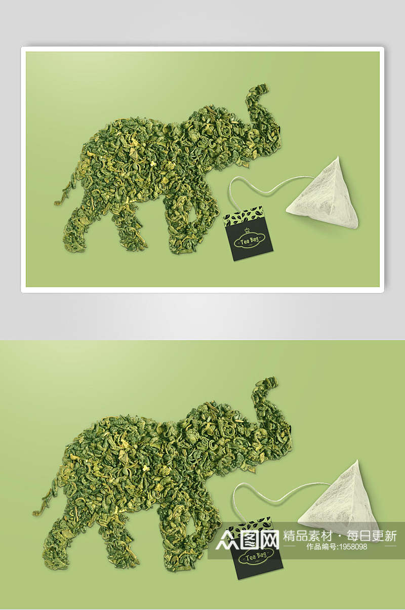 创意大象形状茶叶包装整套VI样机效果图素材