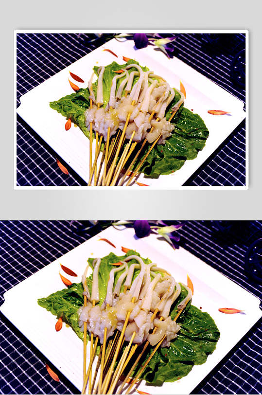 鱿鱼海鲜烧烤美食串串香食品图片
