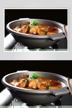 上海菜马桥豆腐煲排骨高清图片