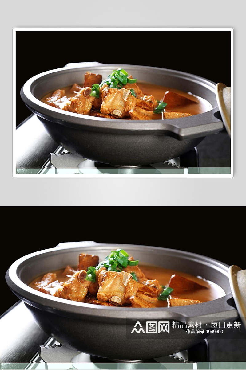 上海菜马桥豆腐煲排骨高清图片素材