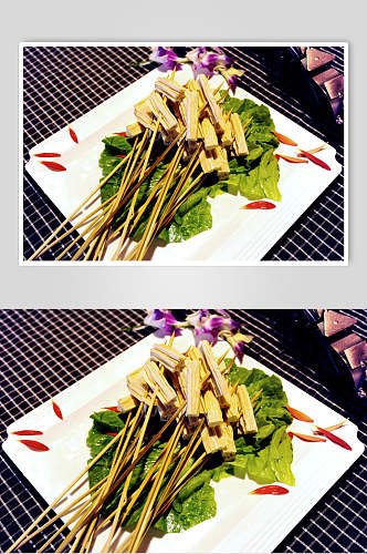 腐竹烧烤美食串串香高清图片