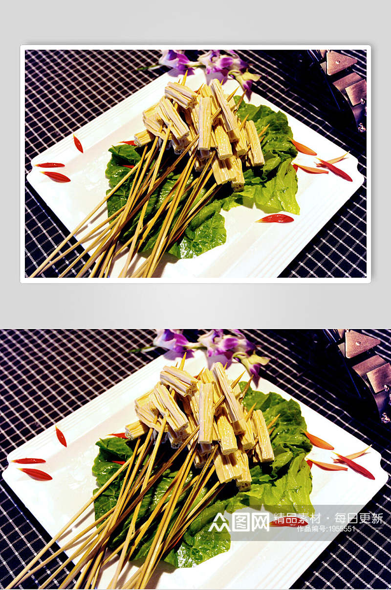 腐竹烧烤美食串串香高清图片素材