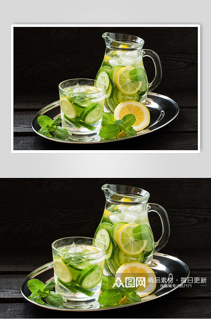 清新柠檬水果汁下午茶饮品图片素材