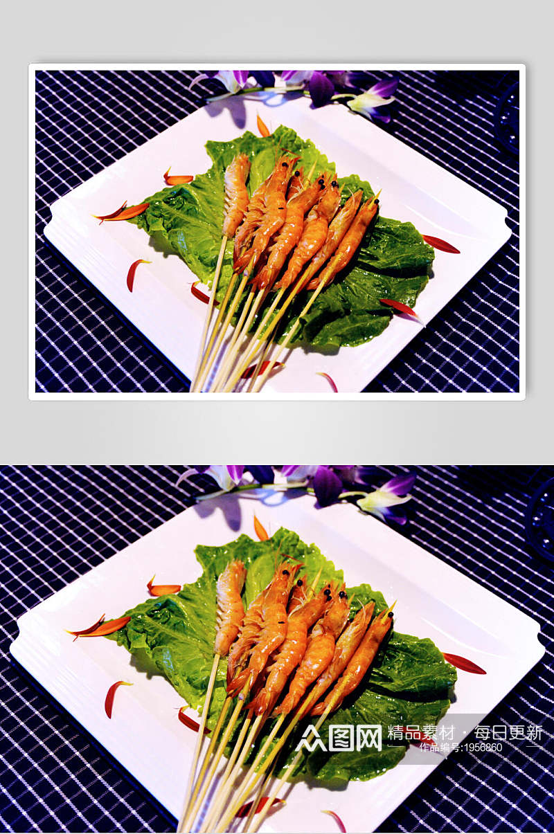 鲜虾烧烤美食串串香图片素材