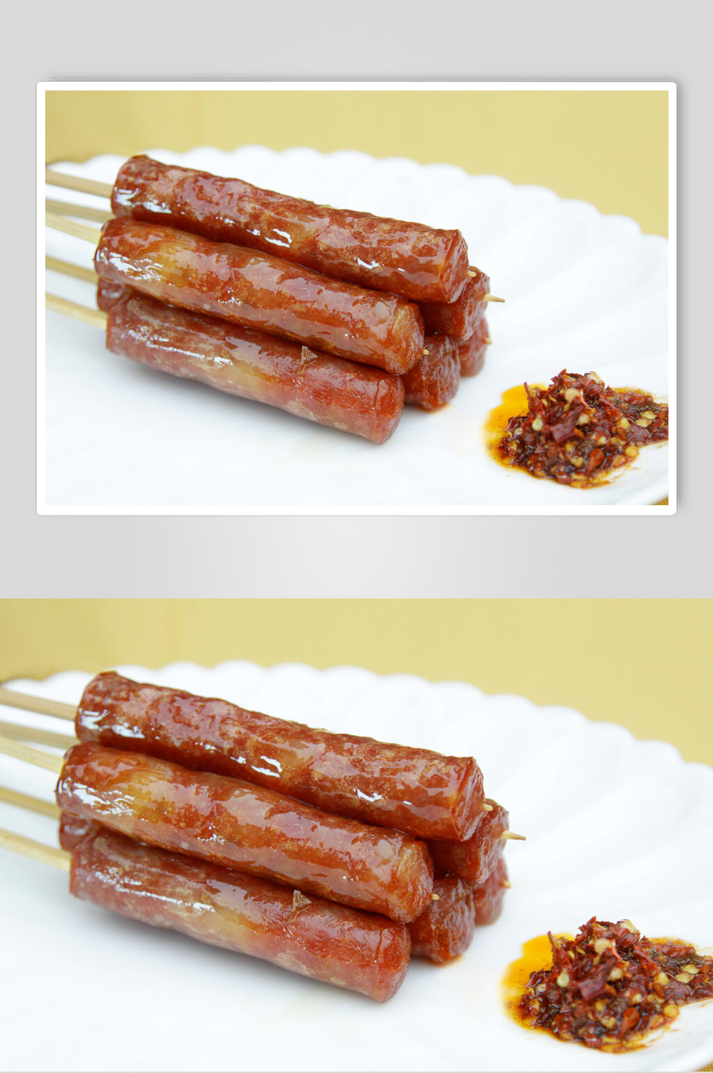 美味广式腊肠烧烤美食食品图片素材