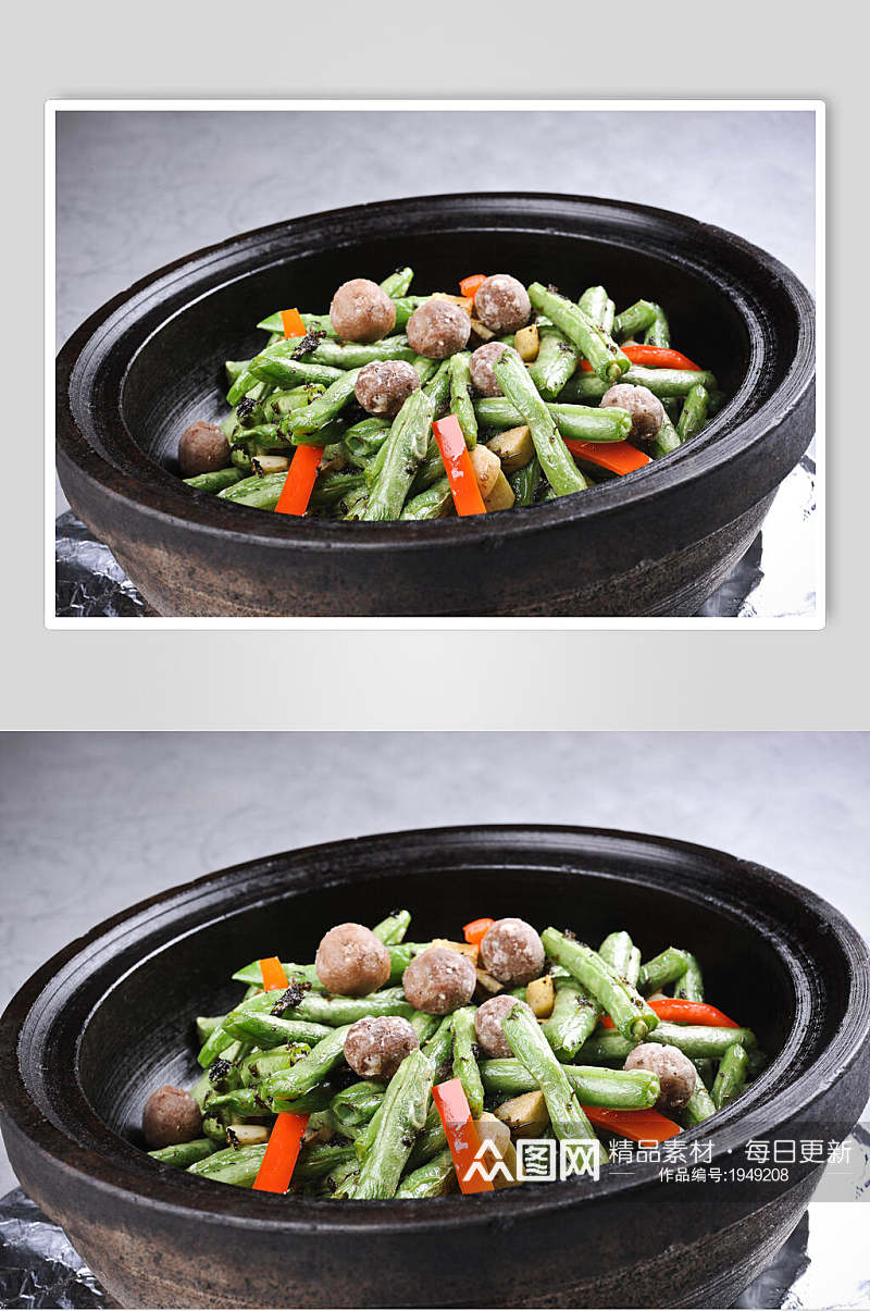 鹅肝揽菜焗豆王高清摄影图片素材
