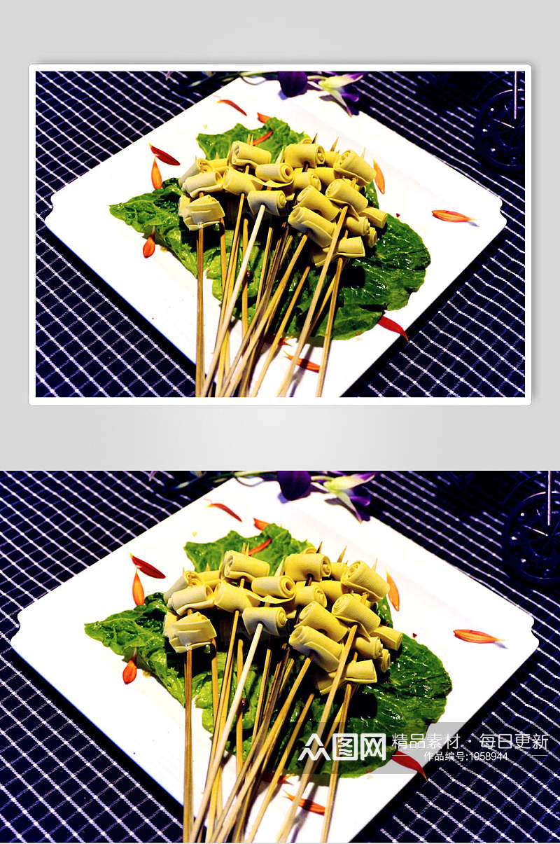 蔬菜竹笋烧烤美食串串香美食图片素材