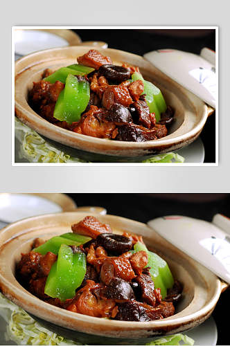 川菜黄焖鸡煲高清图片