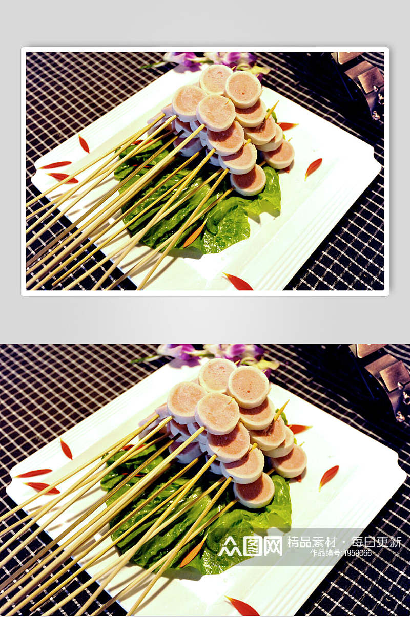 鱼豆腐烧烤美食串串香食品图片素材