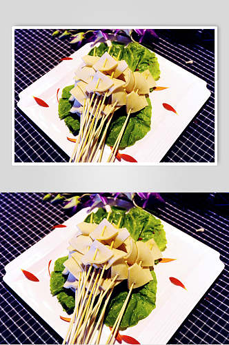 豆腐皮烧烤美食串串香高清图片