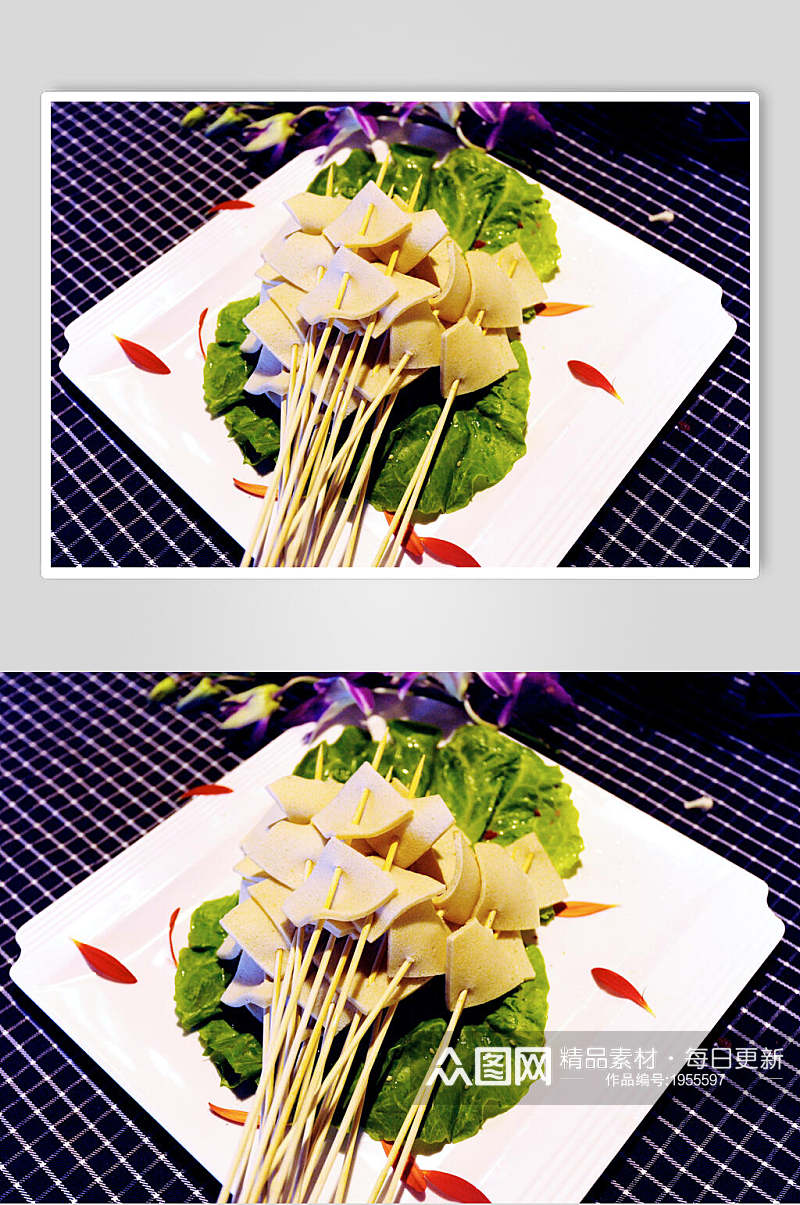 豆腐皮烧烤美食串串香高清图片素材