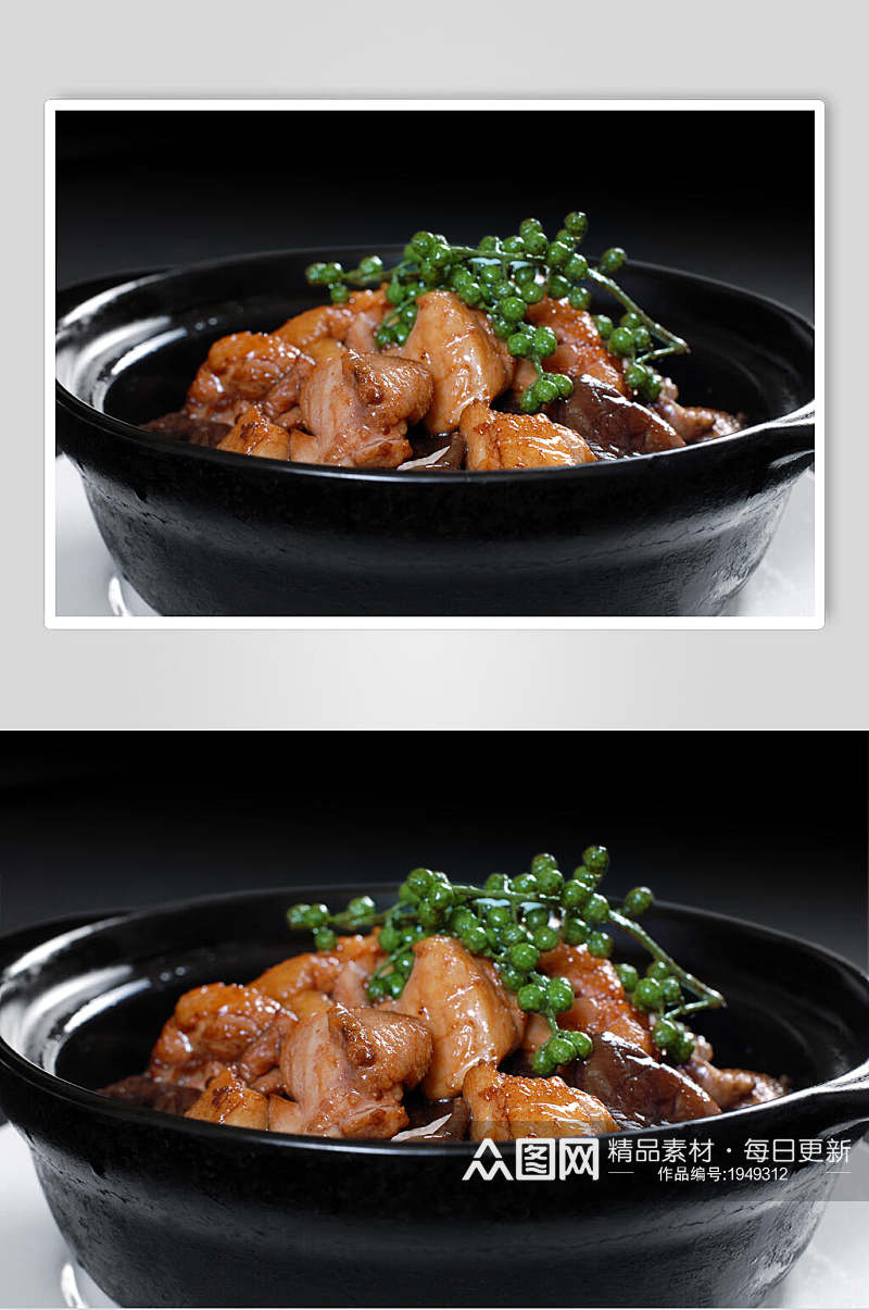 热菜香菇鸡煲高清图片素材
