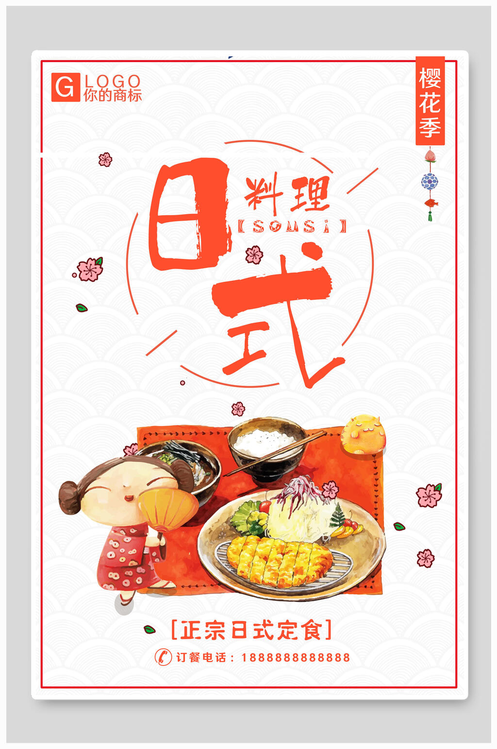 正宗寿司日料美食海报素材