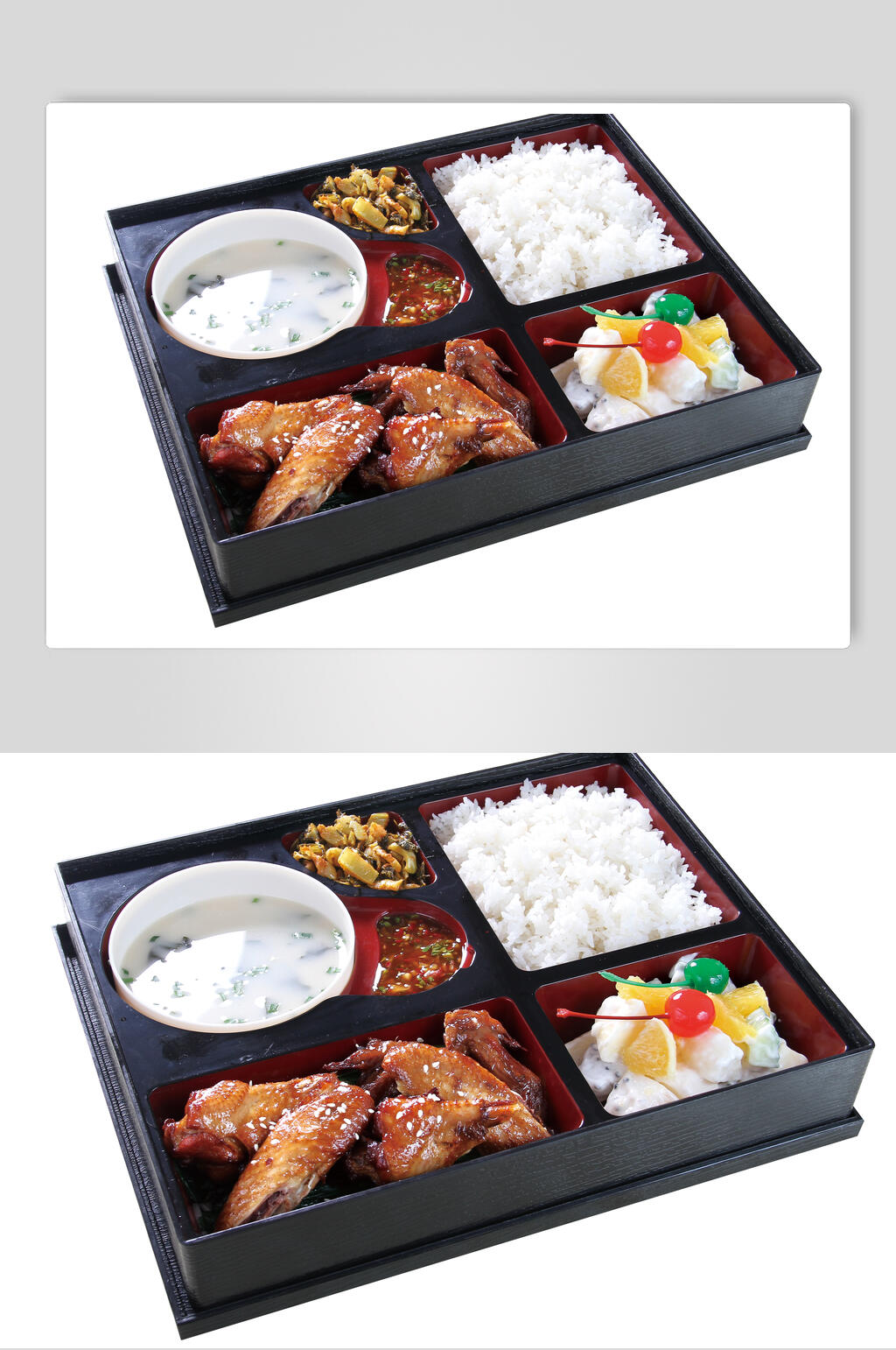 鸡翅美食盒饭摄影图片素材
