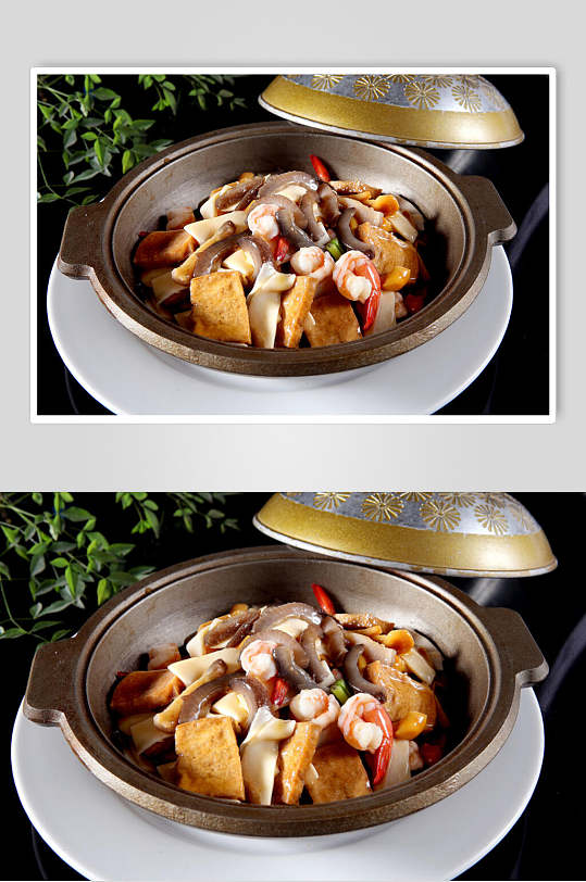 海鲜豆腐煲高清图片