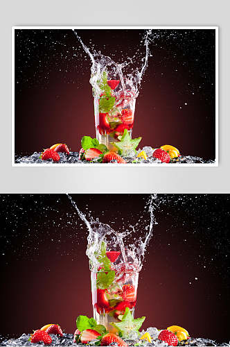 新鲜冰镇果汁饮品高清图片