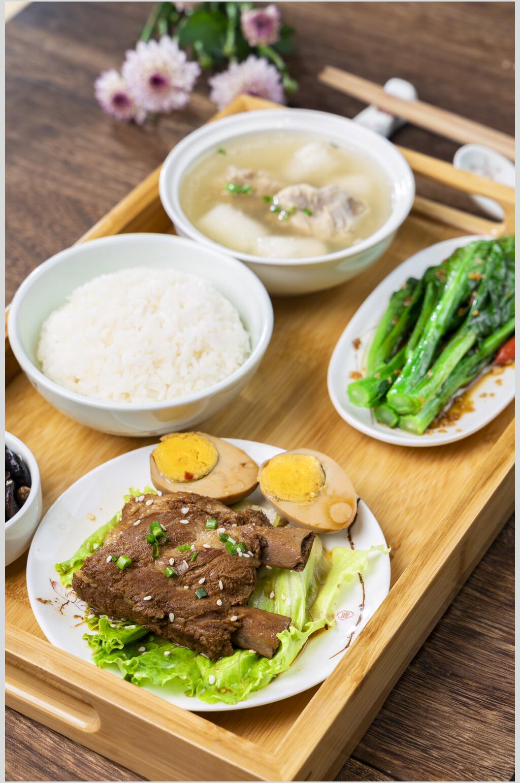 牛扒快餐美食摄影图素材