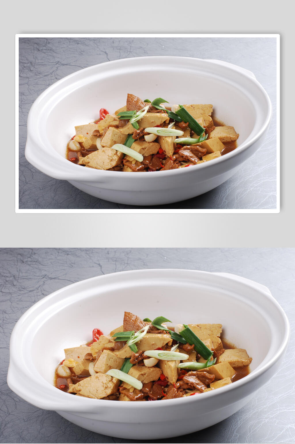 小炒肉煲香豆腐高清图片素材