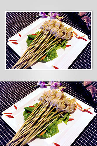 鸭舌烧烤美食串串香食品图片