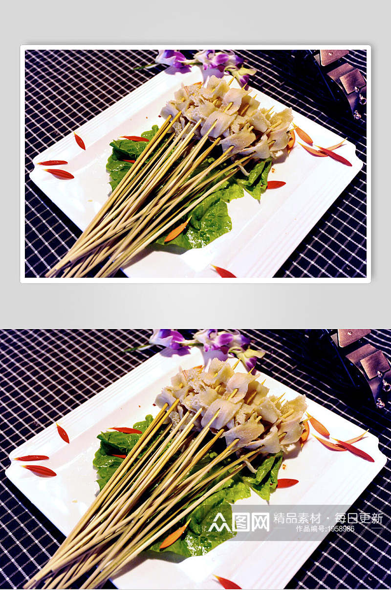 鸭舌烧烤美食串串香食品图片素材