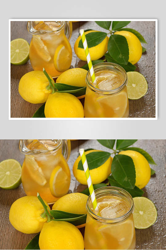 清爽柠檬水果汁下午茶饮品图片