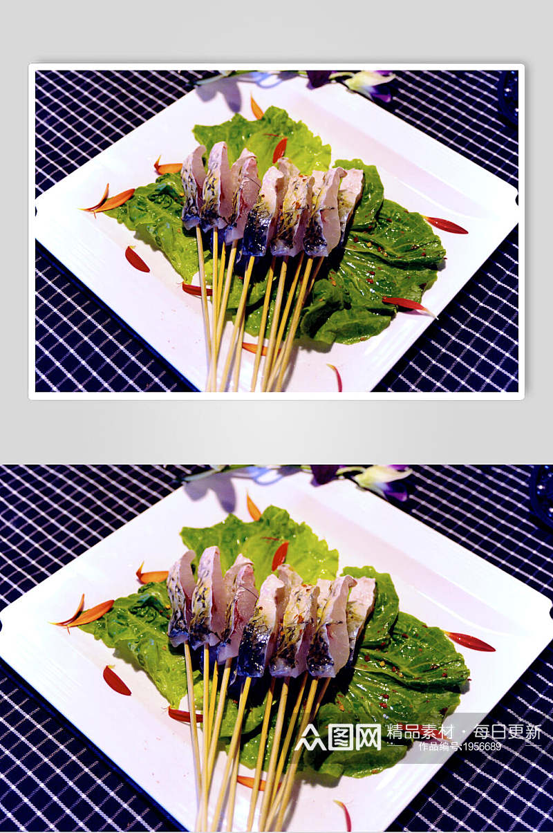 鱼串烧烤美食串串香图片素材