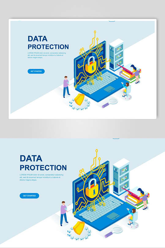 数据安全保护区块链大数据设计素材