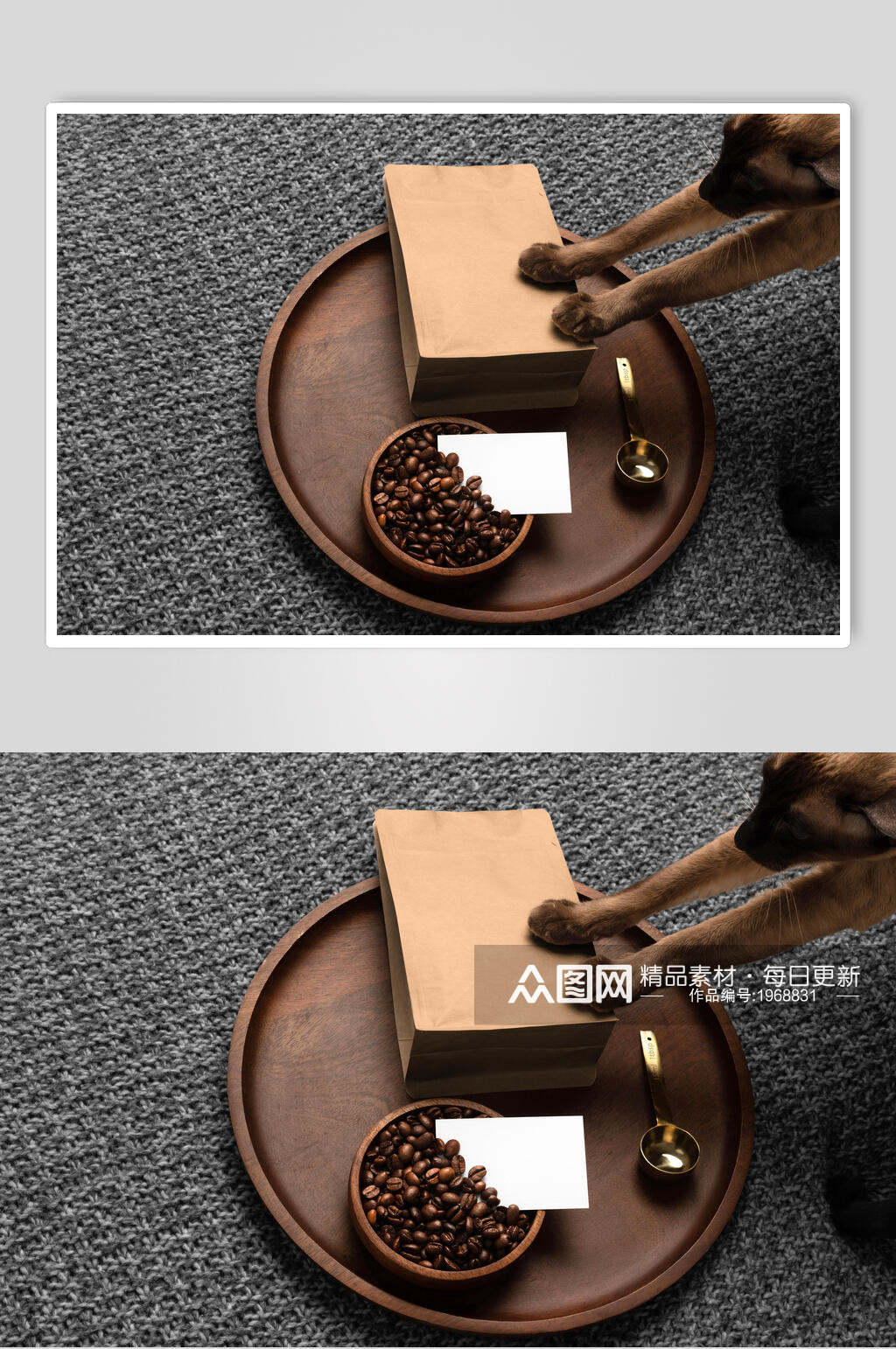 咖啡豆包装纸袋样机素材