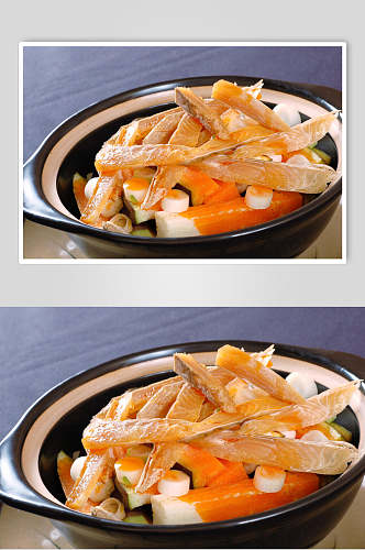 热菜咸鱼茄子煲高清图片