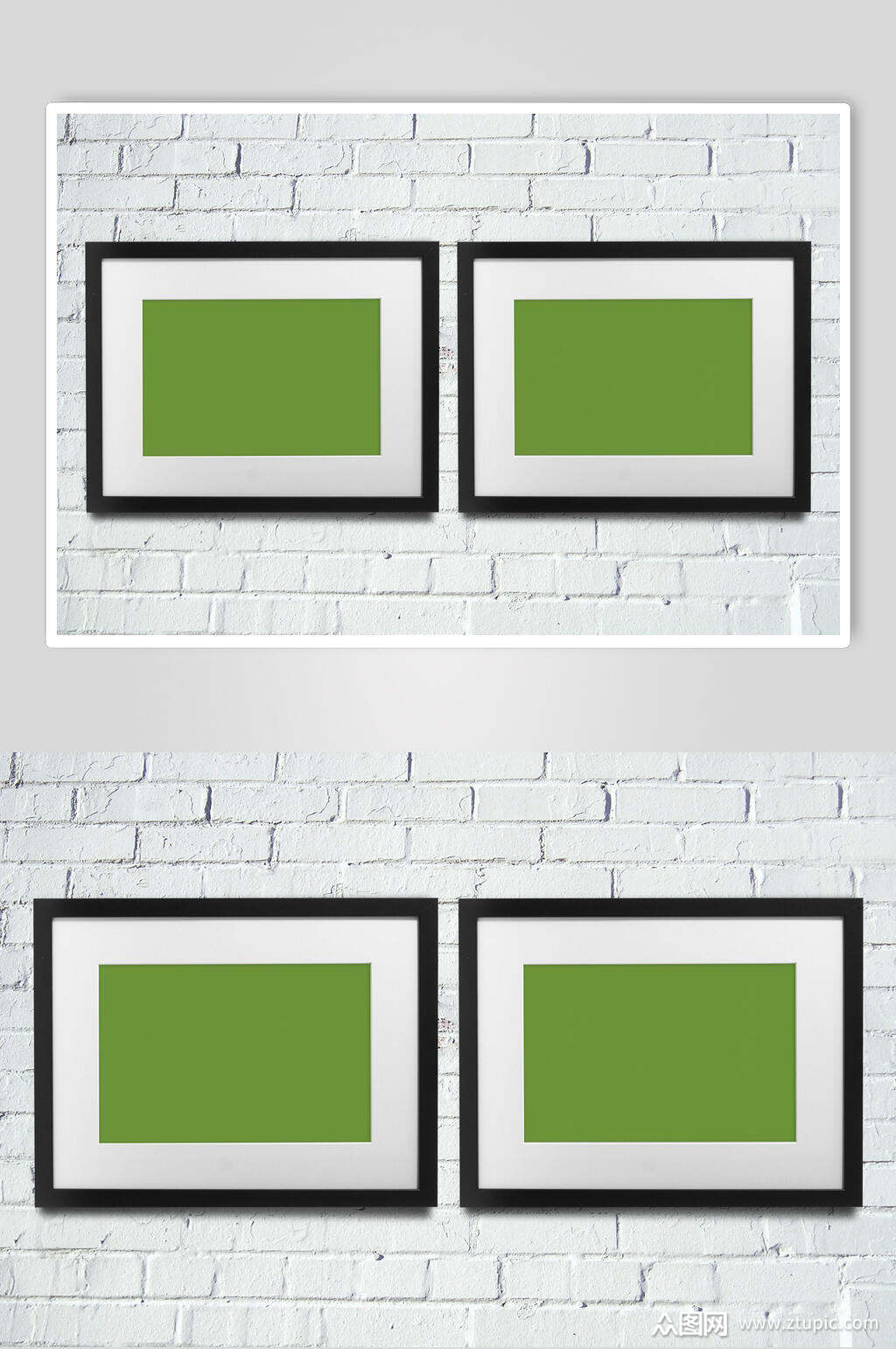 细黑框长方形海报样机