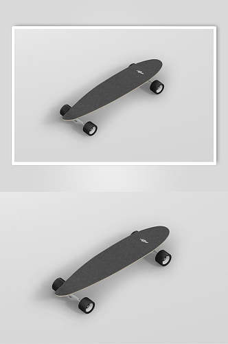 灰色滑板运动样机效果图