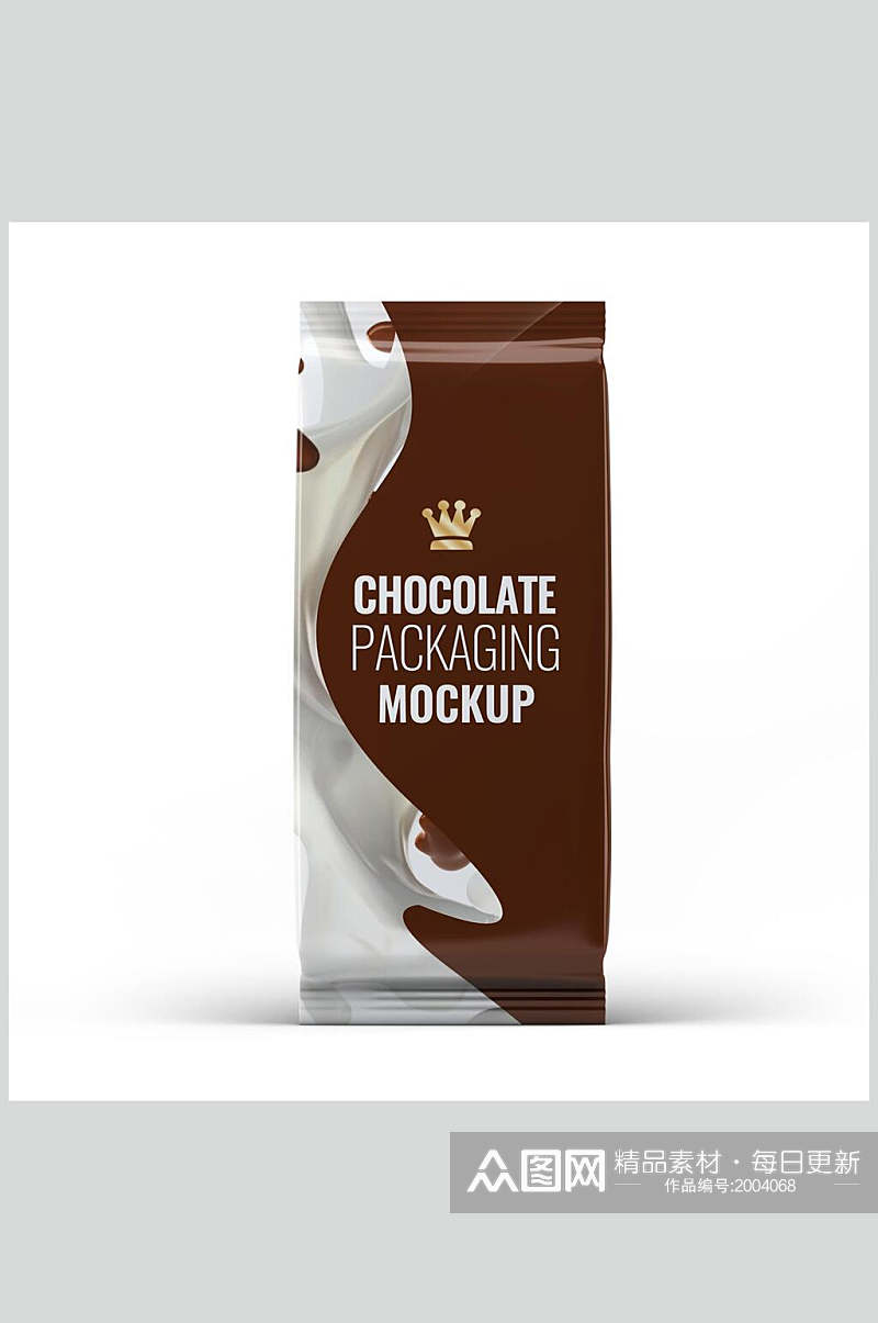 丝滑巧克力食品袋样机素材