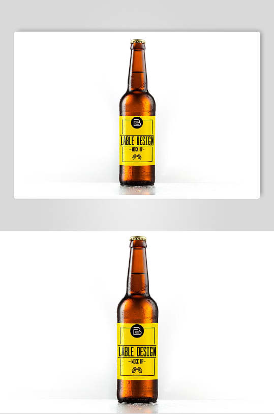 大气极简褐色啤酒瓶样机