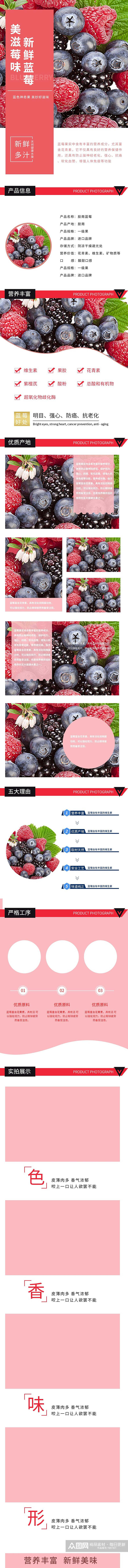蓝莓水果果干电商详情页素材