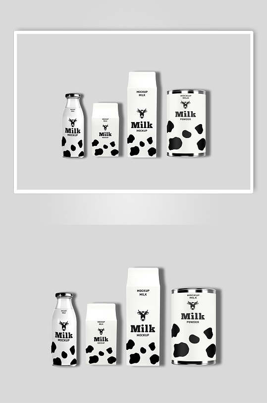 特色牛奶盒包装样机效果图