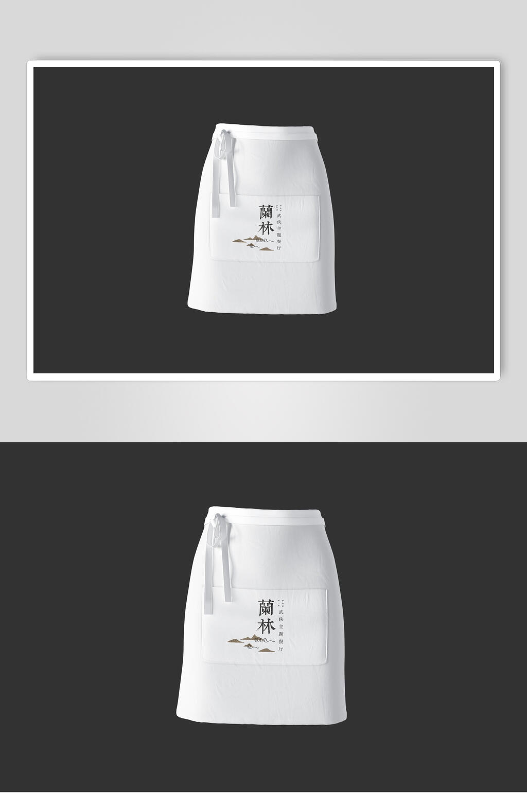 白色中式餐厅品牌VI样机效果图素材