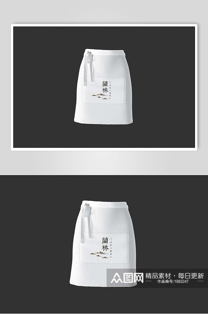 白色中式餐厅品牌VI样机效果图素材