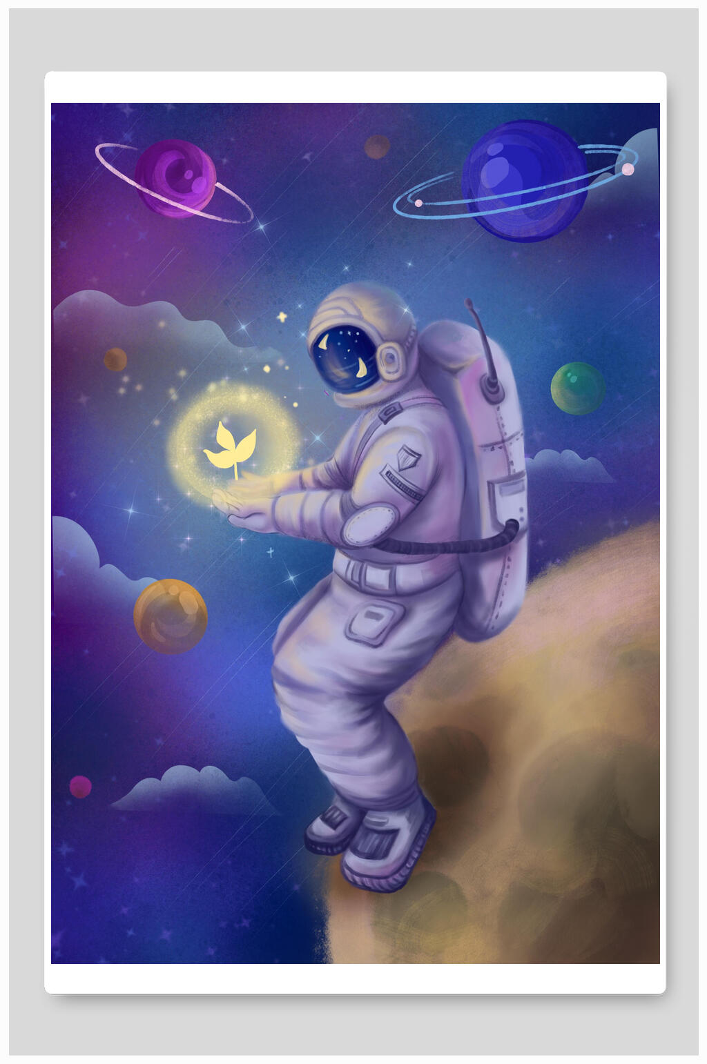 插画设计科幻世界科幻电影宇航员素材